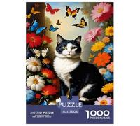 Puzzle Mariposa-Symphony-with-Gato De 1000 Piezas Interesante Rompecabezas para Adultos De 1000 Piezas Juego Regalo 38x26cm/1000pcs