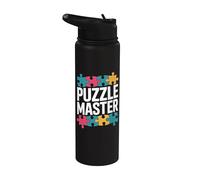 Puzzle Master - Piezas de rompecabezas coloridas Stainless Steel Insulated Water Bottle