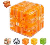 Puzzle Maze Cube,Large Labyrinth 3D Puzzles Maze Cube, Engaging Brain Teaser Toy,High Difficulty Puzzle,Spatial Awareness Brain Training, Educational Game Gift (Orange)