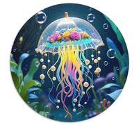 Puzzle Medusa 1000 Piezas para Adultos Juego Relajante de cartón Rompecabezas Medusa Paraguas Colorida Decorativo Regalo para Hombre 1000pcs (67.5x67.5cm)