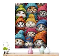 Puzzle Mit Katzenmotiv - 1000 Teile Cartoon Puzzle,Wanddekoration - Für Frauen Männer Sammler Familienfeiern Geburtstag Weihnachtszeit Büro Zuhause Wohnzimmer Schlafzimmer
