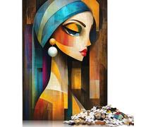 Puzzle Moderno cubista La Ragazza con l'orecchino di Perla, 1000 pezzi, per adulti e Ragazzi dai 12 Anni in su, 38x26 cm/1000 pezzi