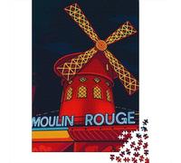 Puzzle Molino de Viento Moulin Rouge De 1000 Piezas Interesante Rompecabezas para Adultos De 1000 Piezas Juego Hobby 38x26cm/1000pcs