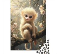 Puzzle Mono Macaco 1000 Piezas para Adultos Juego EduGatoivo De Madera Rompecabezas Macaco Rama Flor Decorativo Regalo para Hombre 1000pcs (75x50cm)