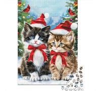 Puzzle Navidad Gatitos Vacaciones De 1000 Piezas Interesante Rompecabezas para Adultos De 1000 Piezas Obra De Arte Regalo 70x50cm/1000pcs