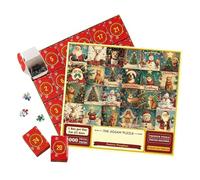 Puzzle Navideño De Cuenta Atrás | 1000 Piezas De Divertido De Muñeco De Nieve Y Santa,Favores De Fiesta De Puzzle De Adviento Navideño - para Adultos, Amantes, Familia, Amigos, Mujeres,