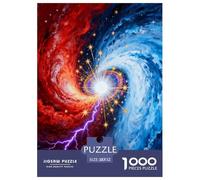 Puzzle Nebulosa 1000 Piezas - para Adultos Rompecabezas De Rojo Azul, Desafío Mental Y Juego Complejo, Decorativo, 52x38cm/1000pcs
