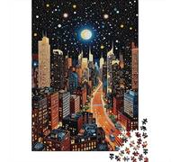 Puzzle Noche 1000 Piezas para Adultos Juego Familiar De Madera Rompecabezas Rascacielos Caminos Brillantes Decorativo Regalo Original 1000pcs (75x50cm)
