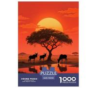 Puzzle Ñu 1000 Piezas para Adultos Y Niños Juego EduGatoivo Rompecabezas Ñu Atardecer Decorativo Regalo Original 70x50cm/1000pcs