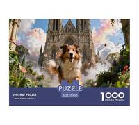 Puzzle Old English Sheepdog 1000 Piezas - para Adultos Puzzle De Iglesia, Juego Educativo,Diversión En Familia Arte Decorativo, Regalo Ideal 70x50cm/1000pcs