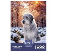 Puzzle Old English Sheepdog 1000 Piezas - para Adultos Y Niños Puzzle De Bosque Cubierto de Nieve, Juego Familiar, Arte Decorativo, Regalo para Hombre 52x38cm/1000pcs