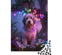 Puzzle Old English Sheepdog 1000 Piezas - para Adultos Y Niños Rompecabezas De Dreamy Bosque, Anti Estrés, Relajarse Arte Decorativo, Regalo Original 70x50cm/1000pcs