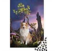 Puzzle Old English Sheepdog 1000 Piezas - para Adultos Y Niños Rompecabezas De Musgo Setas, Juego Educativo, Desarrolla La Concentración Decorativo, 38x26cm/1000pcs
