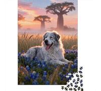 Puzzle Old English Sheepdog 1000 Piezas - para Adultos Y Niños Rompecabezas De Pradera, Desafío Mental Y Juego Complejo, Decorativo, Regalo Original 38x26cm/1000pcs