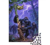 Puzzle Orangután 1000 Piezas para Adultos Juego Relajante De Madera Puzzles Orangután Árbol de Plátanos Decorativo Regalo para Hombre 1000pcs (75x50cm)