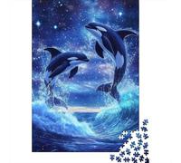 Puzzle Orca Delfines Saltando De 1000 Piezas Animales Rompecabezas para Adultos De 1000 Piezas Juego Regalo 70x50cm/1000pcs