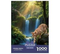 Puzzle Oriental Gato de Pelo Corto 1000 Piezas - para Adultos Puzzles De Cascada del Bosque, Desafiante Y Estimulante, Arte Decorativo, Regalo para Hombre 70x50cm/1000pcs