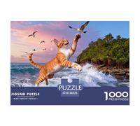 Puzzle Oriental Gato Pelo Corto 1000 Piezas - para Adultos Rompecabezas De Costa, Juego Divertido E Instructivo Decorativo, 38x26cm/1000pcs