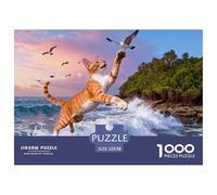 Puzzle Oriental Gato Pelo Corto 1000 Piezas - para Adultos Rompecabezas De Costa, Juego Divertido E Instructivo Decorativo, 52x38cm/1000pcs
