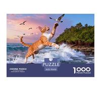 Puzzle Oriental Gato Pelo Corto 1000 Piezas - para Adultos Rompecabezas De Costa, Juego EduGatoivo Y Juego Familiar Decorativo, Regalo Original 70x50cm/1000pcs