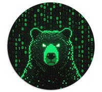 Puzzle Oso 1000 Piezas para Adultos Juego Difícil de cartón Rompecabezas Oso Píxel Verde Decorativo Regalo Original 1000pcs (67.5x67.5cm)