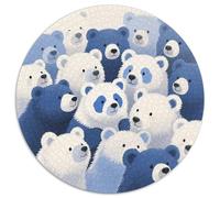 Puzzle Oso 1000 Piezas para Adultos Juego Relajante de cartón Puzzles Grupo de Osos Azules Blancos Decorativo Regalo para Hombre 1000pcs (67.5x67.5cm)