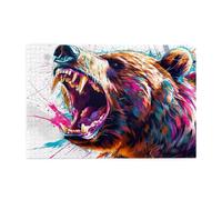 Puzzle Oso 3000 Piezas Vistoso Puzzle Grande Adultos de Madera con Cajas y Cartel, Juegos Divertido/Difícil/Colorido/Desafiante/Intelectual, Hogar Habitación Decoración, Regalos Mujer 1T-1019