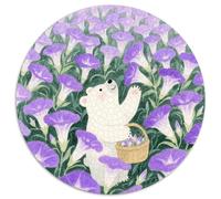 Puzzle Oso Blanco 1000 Piezas para Adultos Juego Relajante de cartón Puzzle Oso Blanco Flores Coloridas Decorativo Regalo Original 1000pcs (67.5x67.5cm)