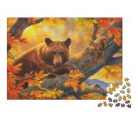 Puzzle Oso Otoño De 1000 Piezas Animales Rompecabezas Adultos De 1000 Piezas Decoracion Entretenimiento Creativo 52x38cm/1000pcs