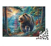 Puzzle Oso Pardo Europeo 1000 Piezas para Adultos Y Niños - Rompecabezas De DIY, Juego Creativo para Toda La Familia 52x38cm/1000pcs