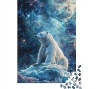 Puzzle Oso Polar en el Espacio De 1000 Piezas Animales Rompecabezas para Adultos De 1000 Piezas Pintura Entretenimiento Creativo 38x26cm/1000pcs