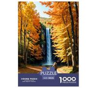 Puzzle Otoño Forest and Cascada De 1000 Piezas Interesante Rompecabezas Hombres Y Mujeres De 1000 Piezas Pintura Regalo 38x26cm/1000pcs