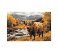 Puzzle Otoño Puzzle 200 Piezas Ganado de Las Tierras Altas Imposible, DIY Obra de Arte de Juego de Rompecabezas para Adultos, Rompecabezas de Impresión de Alta Definición, Regalo Mujer 35x25cm D-377