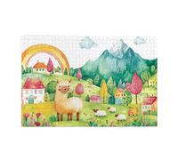 Puzzle Oveja Puzzle 1500 Piezas Dibujos Animados Imposible, DIY Obra de Arte de Juego de Rompecabezas para Adultos, Rompecabezas de Alta Definición Multicolor, Regalo Decoracion Hogar 87x57cm E-448