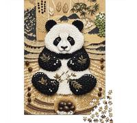 Puzzle Panda 1000 Piezas para Adultos Juego EduGatoivo De Madera Rompecabezas Panda Compuesto de Granos Decorativo Regalo Original 1000pcs (75x50cm)