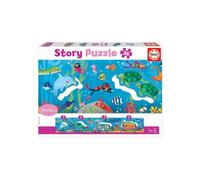 Puzzle panorámico de 26 piezas - EDUCA - Story Puzzle - Mundo submarino - Aprendiendo los números