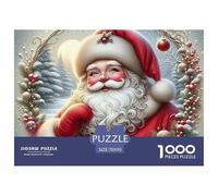 Puzzle Papá Noel 1000 Piezas, Retrato Papá Noel con Guirnalda, Juego Hogareño, Antiestrés Adultos y Niños, 70x50cm