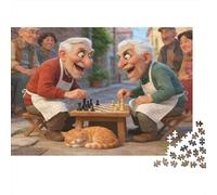 Puzzle Papel Amigos Ajedrez Vintage 1000 Piezas Entrenamiento Mental Rompecabezas Adultos Educativo Alivio Estrés Decoración 70x50cm/1000pcs