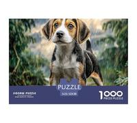 Puzzle Papel Reciclado 1000 Piezas Adultos - Beagle en Bosque, Juego Relajante e Idea de Regalo Práctica, 52x38cm