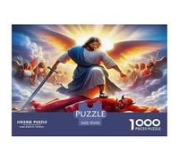 Puzzle Papel Reciclado 1000 Piezas Religión Jesús Derrotando Diablo Juego Educativo Antiestrés Regalo Adultos Decoración Pared 70x50cm