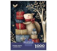 Puzzle para adolescentes, 1000 piezas, ardilla con ilustración, rompecabezas para adultos, juguete antiestrés, decoración de pared, interacción entre padres e hijos, 52 x 38 cm, 1000 unidades