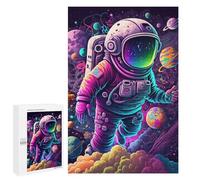 Puzzle para adolescentes, 1000 piezas, astronauta vibrante en el espacio, 2 rompecabezas para adultos, juegos de relajación, desafío difícil, regalos de cumpleaños únicos, 1000 unidades