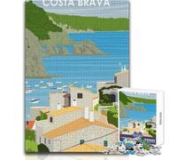 Puzzle para Adolescentes 1000 Piezas Costa Brava España Juguete artístico Juego Intelectual Decoración Ideas de Regalo Tamaño 38x52cm