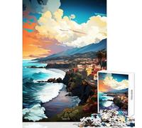 Puzzle para Adolescentes 1000 Piezas Descubre Tenerife Pintura al Óleo Juguete Educativo Gran Regalo para Juegos Juegos Familiares Entrena tu Cerebro y Tus Manos Tamaño 38x26cm