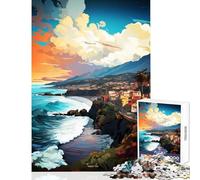 Puzzle para Adolescentes 1000 Piezas Descubre Tenerife Pintura al Óleo Juguete Educativo Gran Regalo para Juegos Juegos Familiares Entrena tu Cerebro y Tus Manos Tamaño 50x75cm