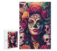 Puzzle para adolescentes 1000 piezas Día de los Muertos Retrato Puzles Antiestrés Decoración Perfecta Actividades divertidas para el hogar, 1000 PCS