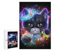 Puzzle para adolescentes, 1000 piezas, gato cósmico, 2 rompecabezas para adultos, juegos de relajación, desafío difícil, regalos de cumpleaños únicos, 1000 piezas