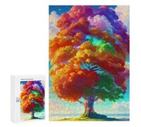 Puzzle para adolescentes, 300 piezas, árbol arcoíris, rompecabezas de fantasía para adultos, juego familiar, regalo de cumpleaños, interacción entre padres e hijos, 300 piezas