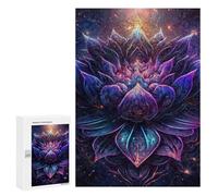 Puzzle para adolescentes, 300 piezas, flor de loto cósmico, 1 rompecabezas para adultos, juegos de relajación, desafío difícil, regalos de cumpleaños únicos, 300 piezas