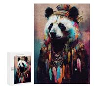Puzzle para adolescentes, 300 piezas, rompecabezas de retratos de panda bohemios para adultos, juegos de relajación, desafío difícil, regalos de cumpleaños únicos, 300 piezas